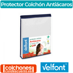 Protector Colchón Antiácaros Impermeable. Laterales Incluidos - Velfont