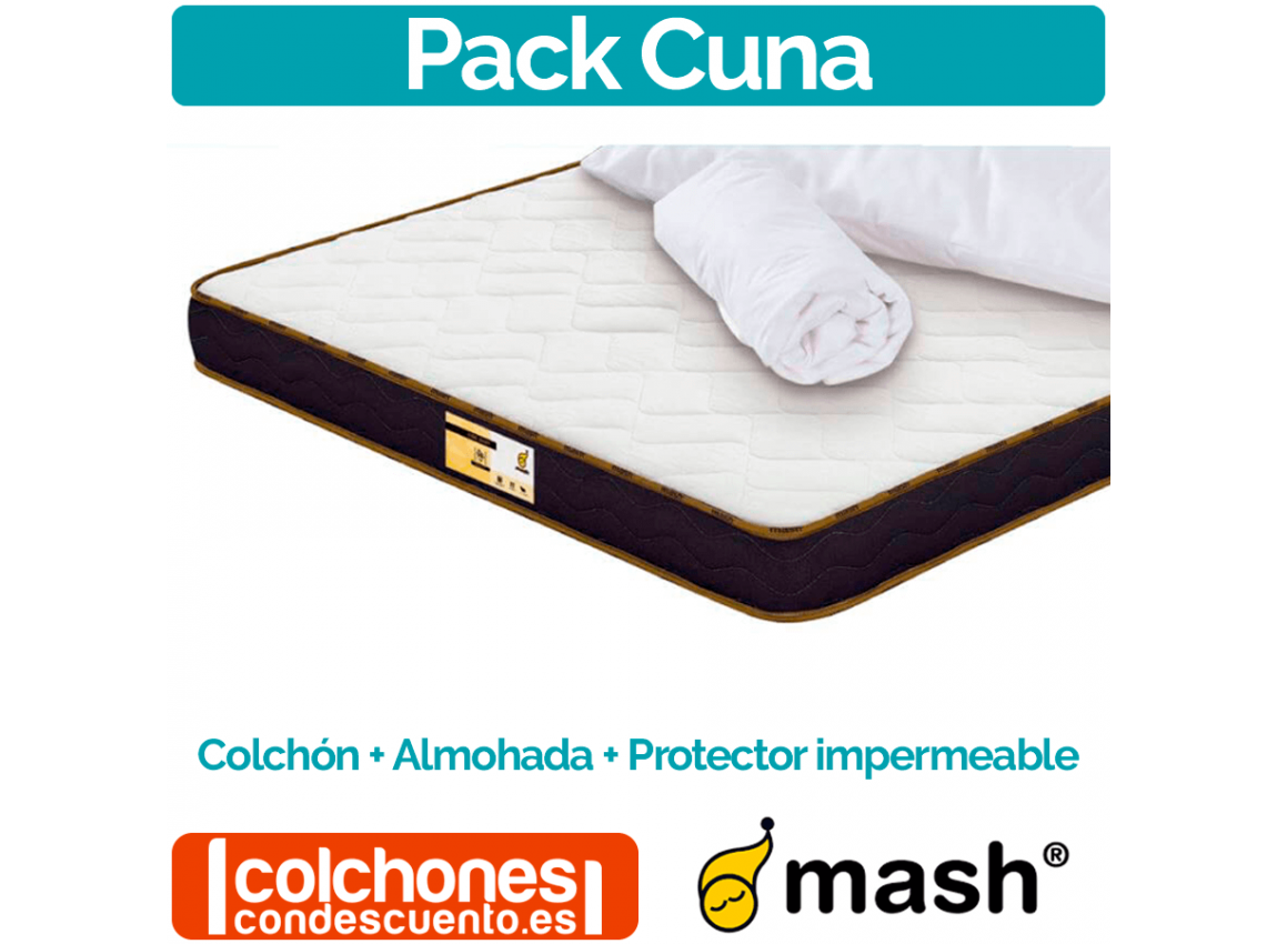 Pack Cuna Mash Colchon+Almohada+Protector